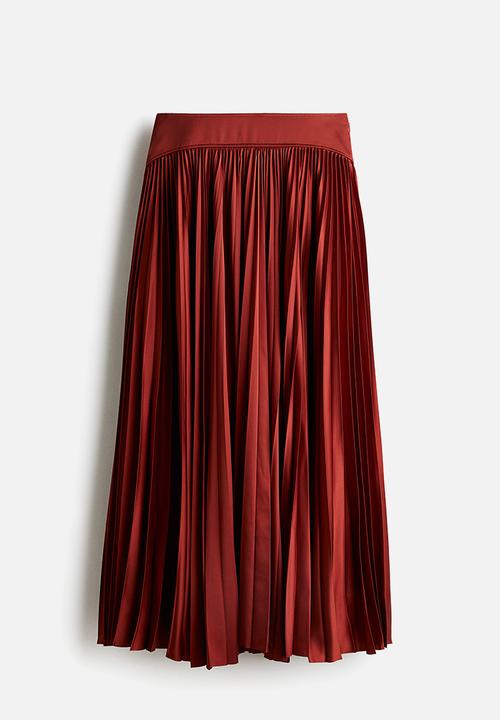 H&M - Pleated skirt - rust red