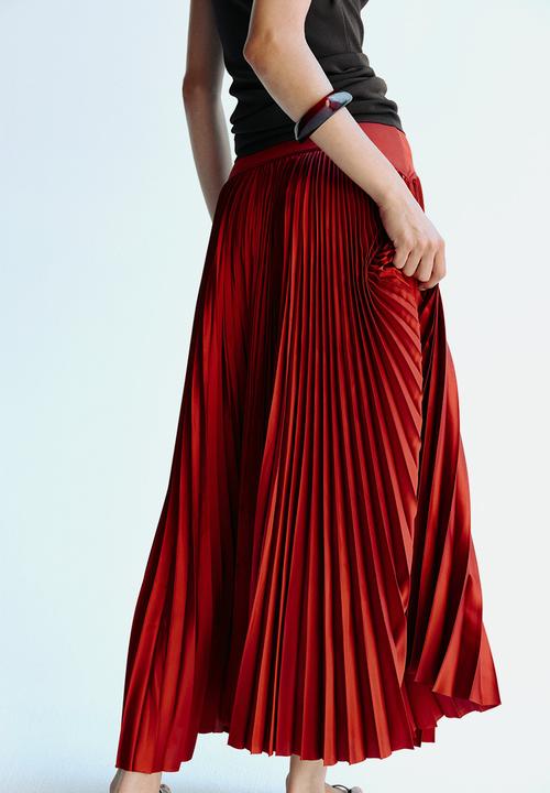 H&M - Pleated skirt - rust red