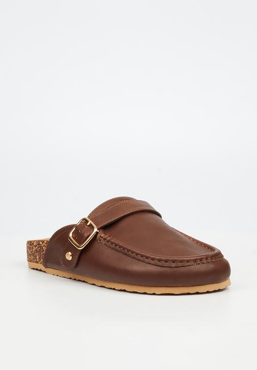 Viabeach - Qork 13 cork buckle slipper - chocolate