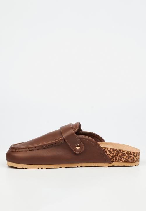 Viabeach - Qork 13 cork buckle slipper - chocolate