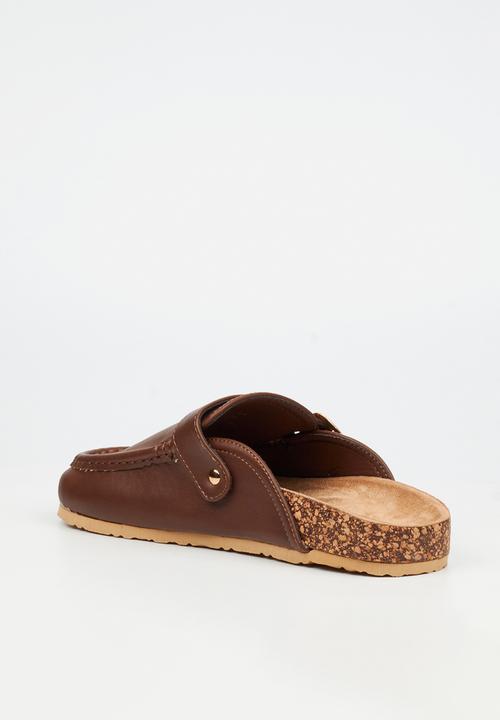 Viabeach - Qork 13 cork buckle slipper - chocolate