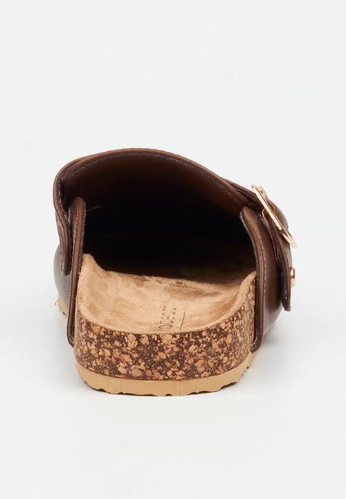 Viabeach - Qork 13 cork buckle slipper - chocolate