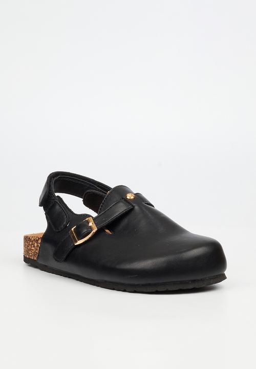 Viabeach - Qork 14 cork back strap slipper - black