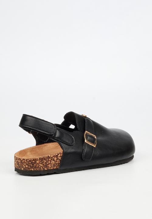 Viabeach - Qork 14 cork back strap slipper - black