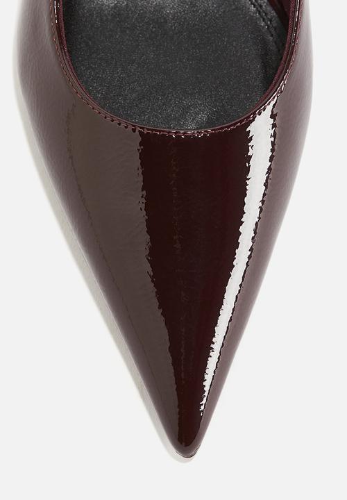 H&M - Kitten-heeled pointed slingbacks - burgundy