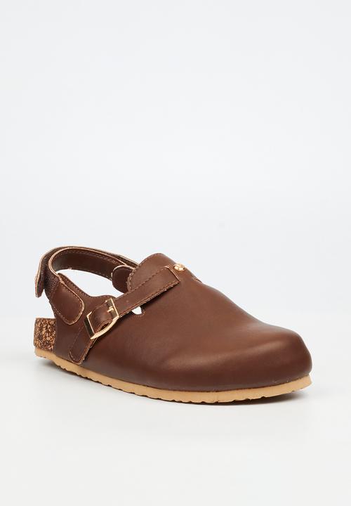 Viabeach - Qork 14 cork back strap slipper - chocolate