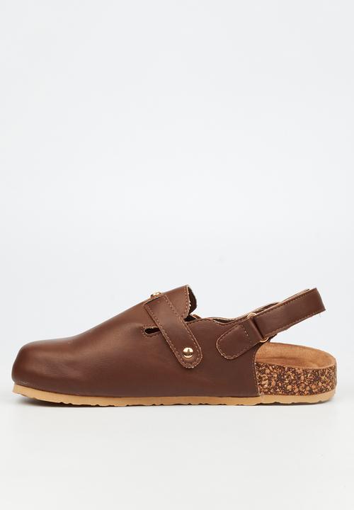 Viabeach - Qork 14 cork back strap slipper - chocolate