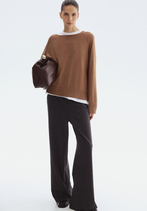 H&M - Straight trousers -  dark grey marl