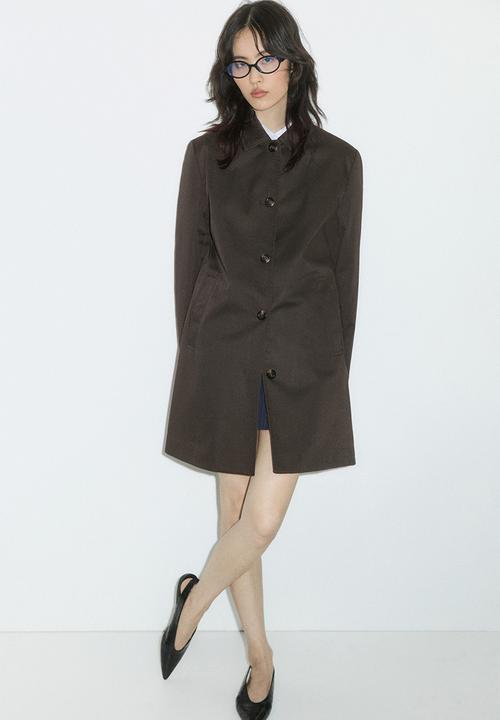 Car coat - dark brown - 1282722002