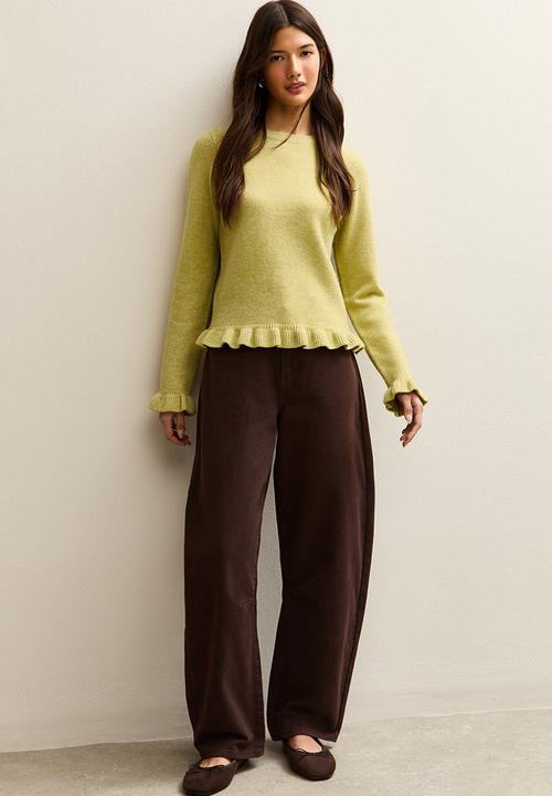 New Look - Ruffle jumper - bright green