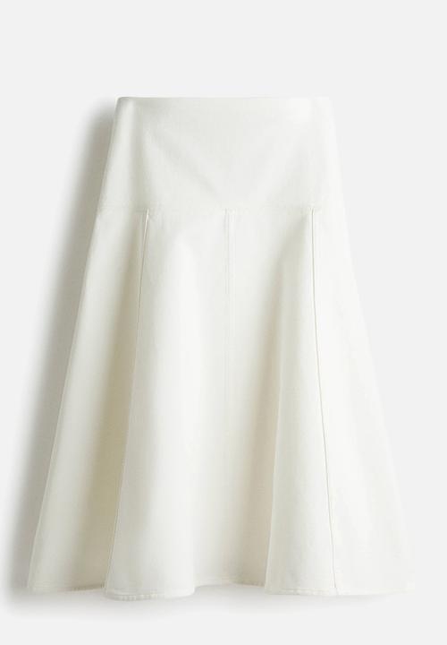 H&M - A-line denim skirt - white