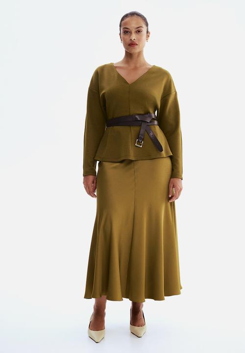 H&M - Waisted scuba top - dark green