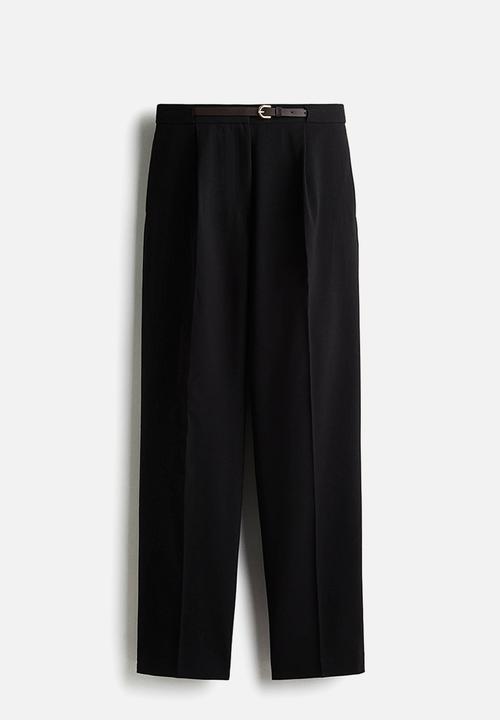 H&M - Tailored belted trousers - black