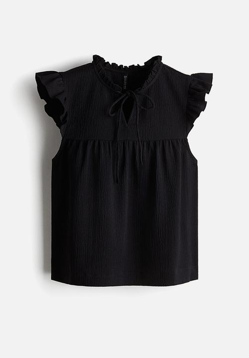 H&M - Crinkled top - black