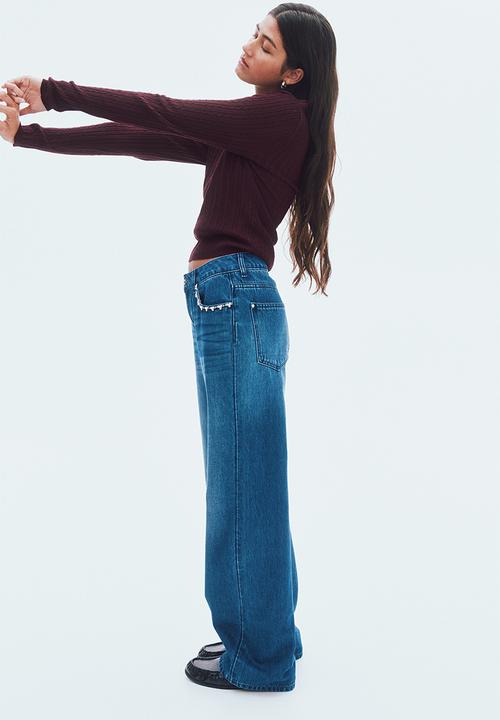 H&M - Cable-knit jumper - dark burgundy 