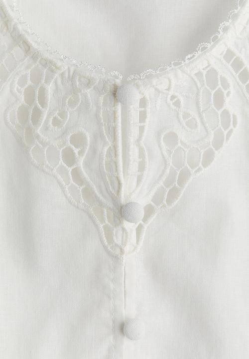 H&M - Linen-blend tunic dress - white