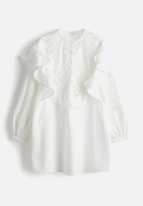 H&M - Linen-blend tunic dress - white