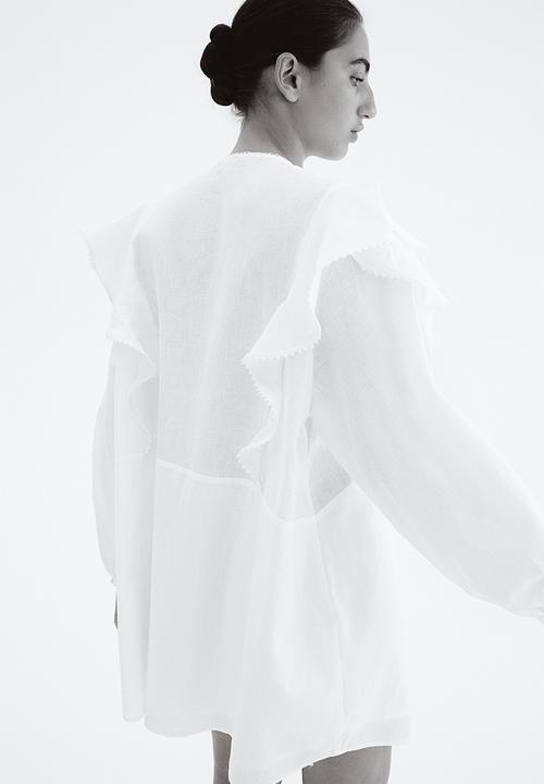 H&M - Linen-blend tunic dress - white
