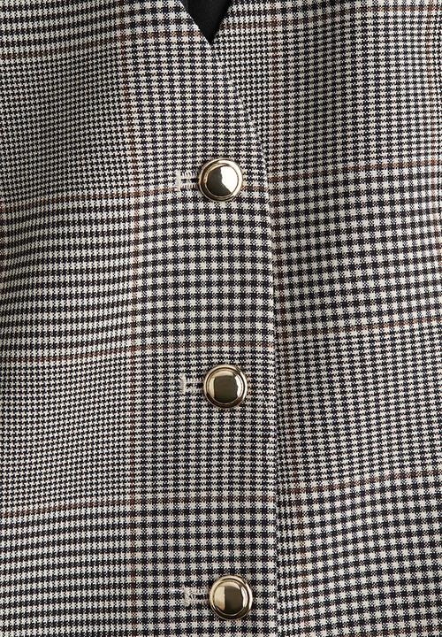 H&M - V-neck waistcoat - dark brown checked