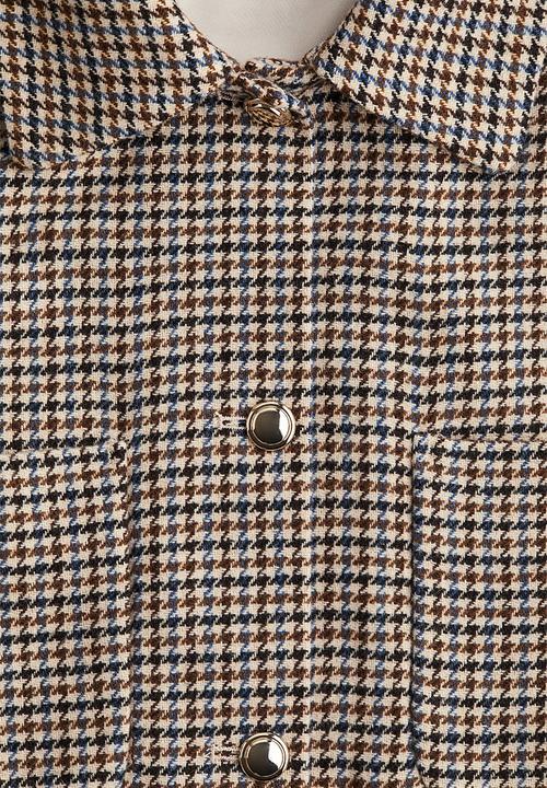 H&M - Oversized jacket - light beige dogtooth pattern