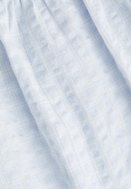 H&M - Cotton seersucker top - light blue checked