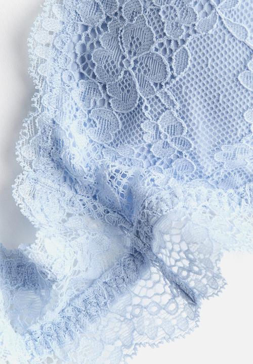 H&M - Padded soft lace bra - light blue