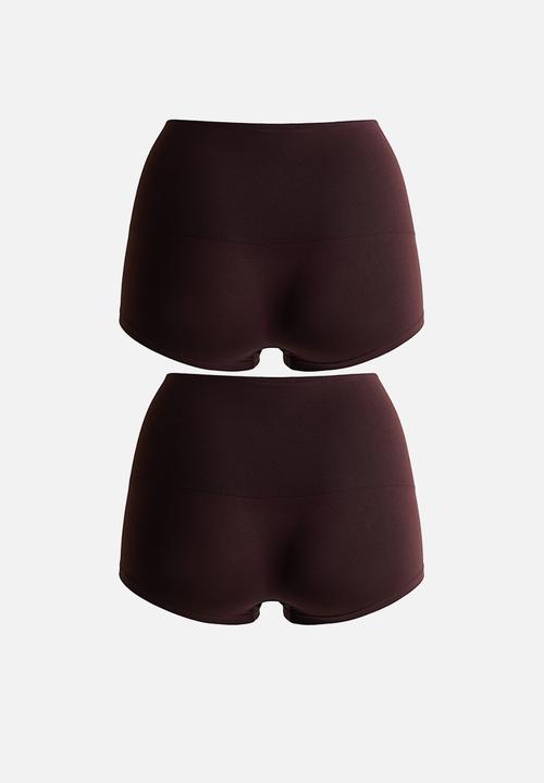 H&M - 2-Pack medium shape shortie briefs - dark brown