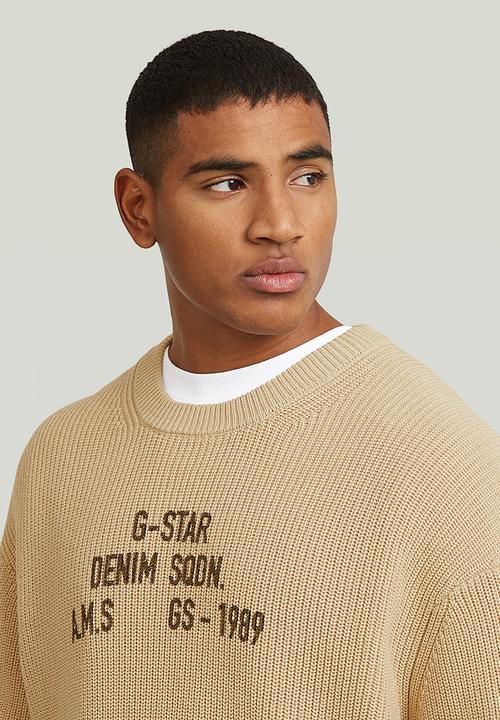 G-STAR - Stencil Gr Loose R Knit - Cream