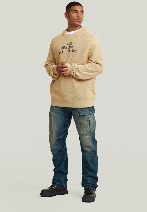 G-STAR - Stencil Gr Loose R Knit - Cream