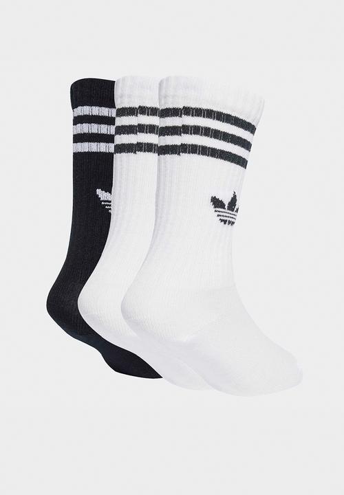 adidas Originals - Crew Sock 3 Pack - White & Black
