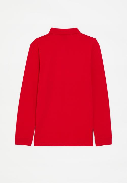 POLO - Boys robert long sleeve golfer - red