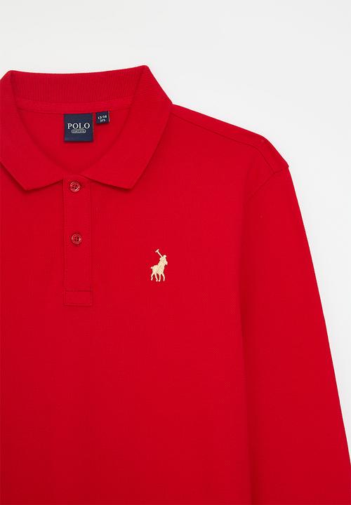 POLO - Boys robert long sleeve golfer - red