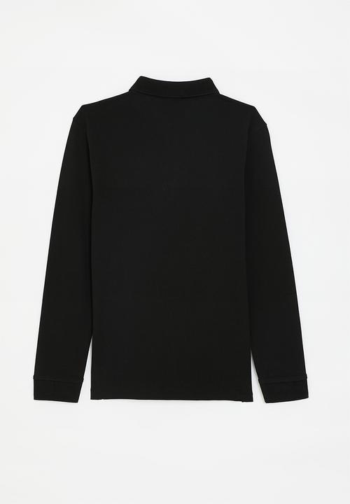 POLO - Boys robert long sleeve golfer - black