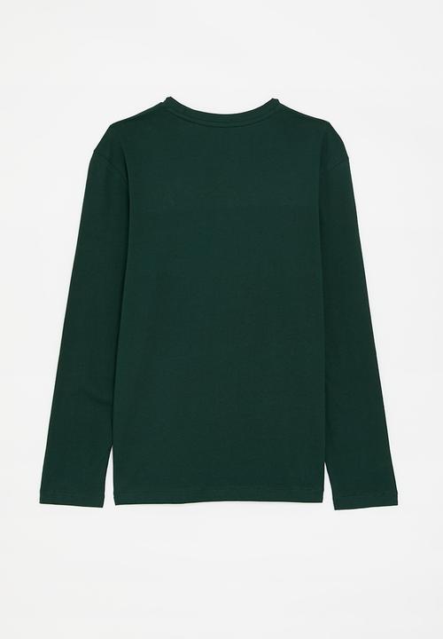 POLO - BOYS ASHTON LS TEE - FOREST GREEN