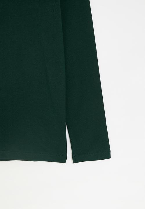 POLO - BOYS ASHTON LS TEE - FOREST GREEN