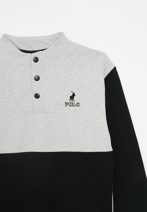 POLO - Boys anthony high neck sweater - black & grey