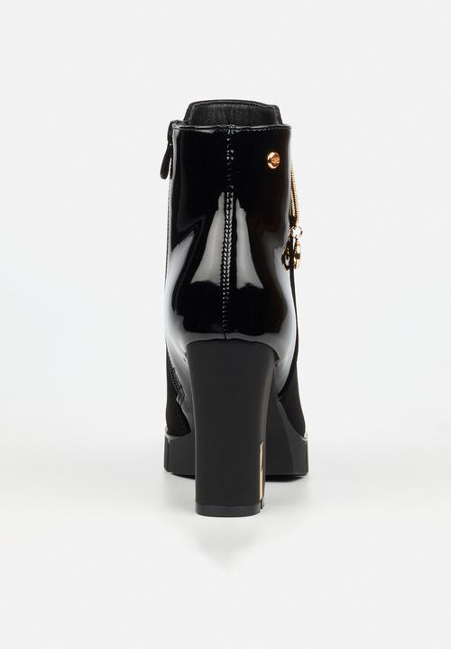 Miss Black - Darling 9 platform block heel ankle boot - black