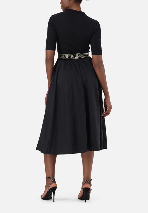 Steve Madden - Ladies india  fit & flare 1/4 zip midi dress - black