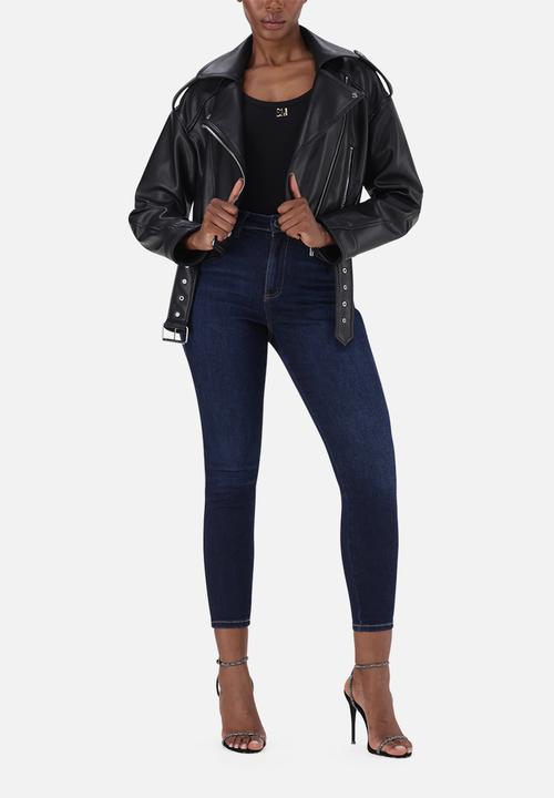 Steve Madden - Ladies laura vegan leather biker jacket - black