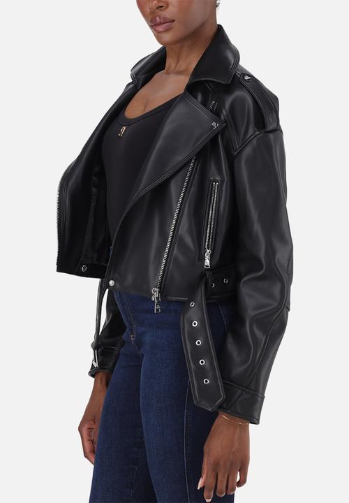 Steve Madden - Ladies laura vegan leather biker jacket - black
