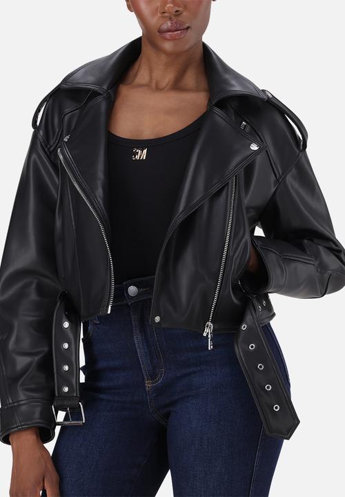 Steve Madden - Ladies laura vegan leather biker jacket - black