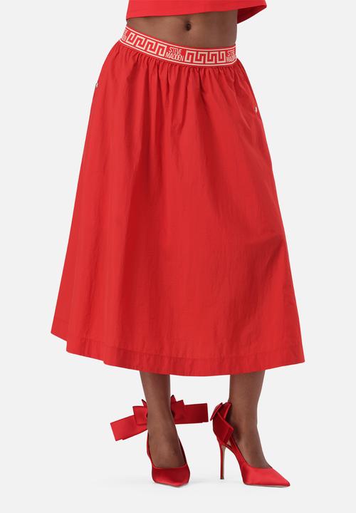 Steve Madden - Ladies alessia midi flare skirt - red