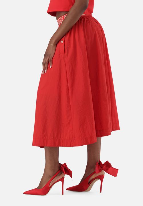 Steve Madden - Ladies alessia midi flare skirt - red