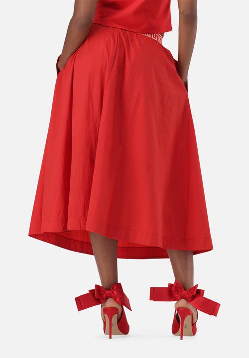 Steve Madden - Ladies alessia midi flare skirt - red