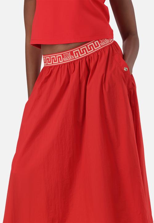 Steve Madden - Ladies alessia midi flare skirt - red