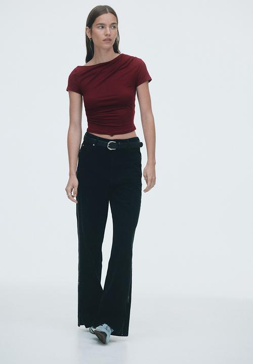 H&M - Draped top - dark red