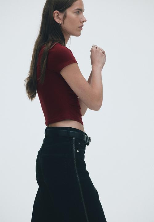 H&M - Draped top - dark red