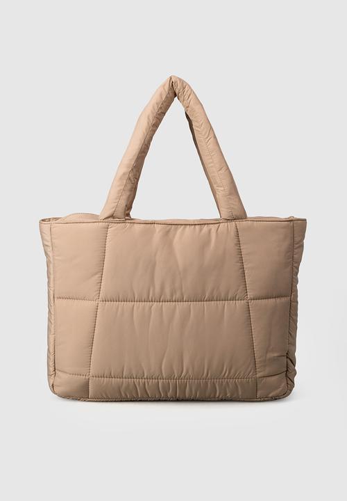 Burnt  - Quilted Tote Bag - Cashew