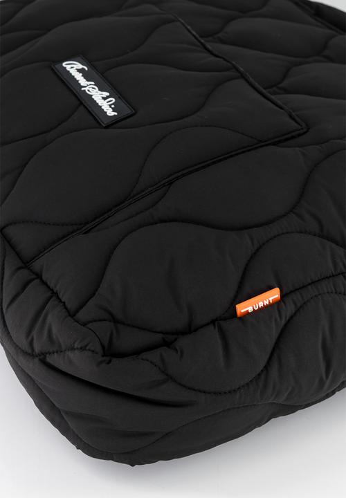 Burnt  - Quilted Tote Bag - Black