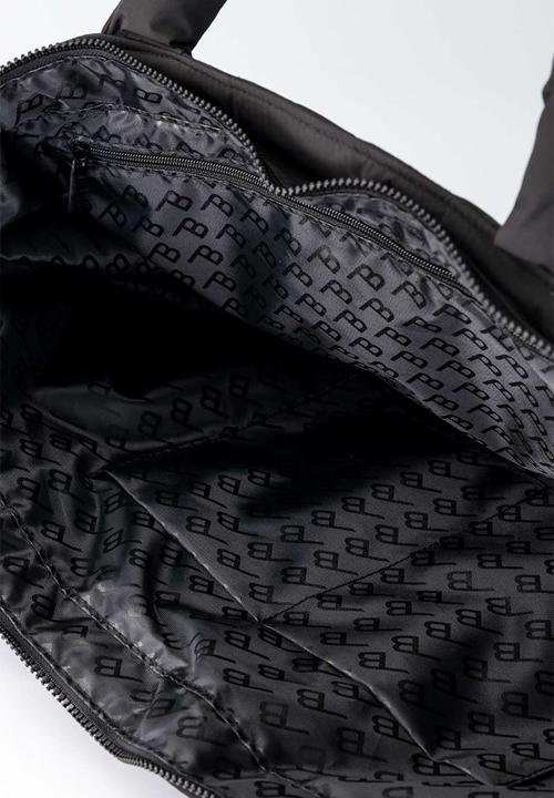 Burnt  - Quilted Tote Bag - Black